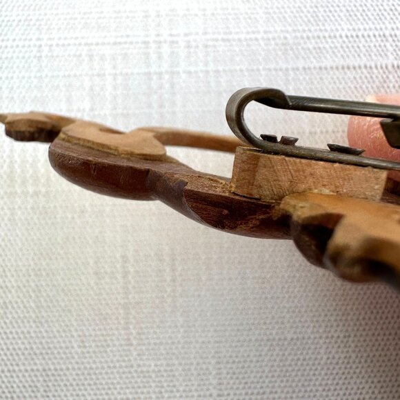 Vintage Wooden Dragon Pin - Picture 4 of 7